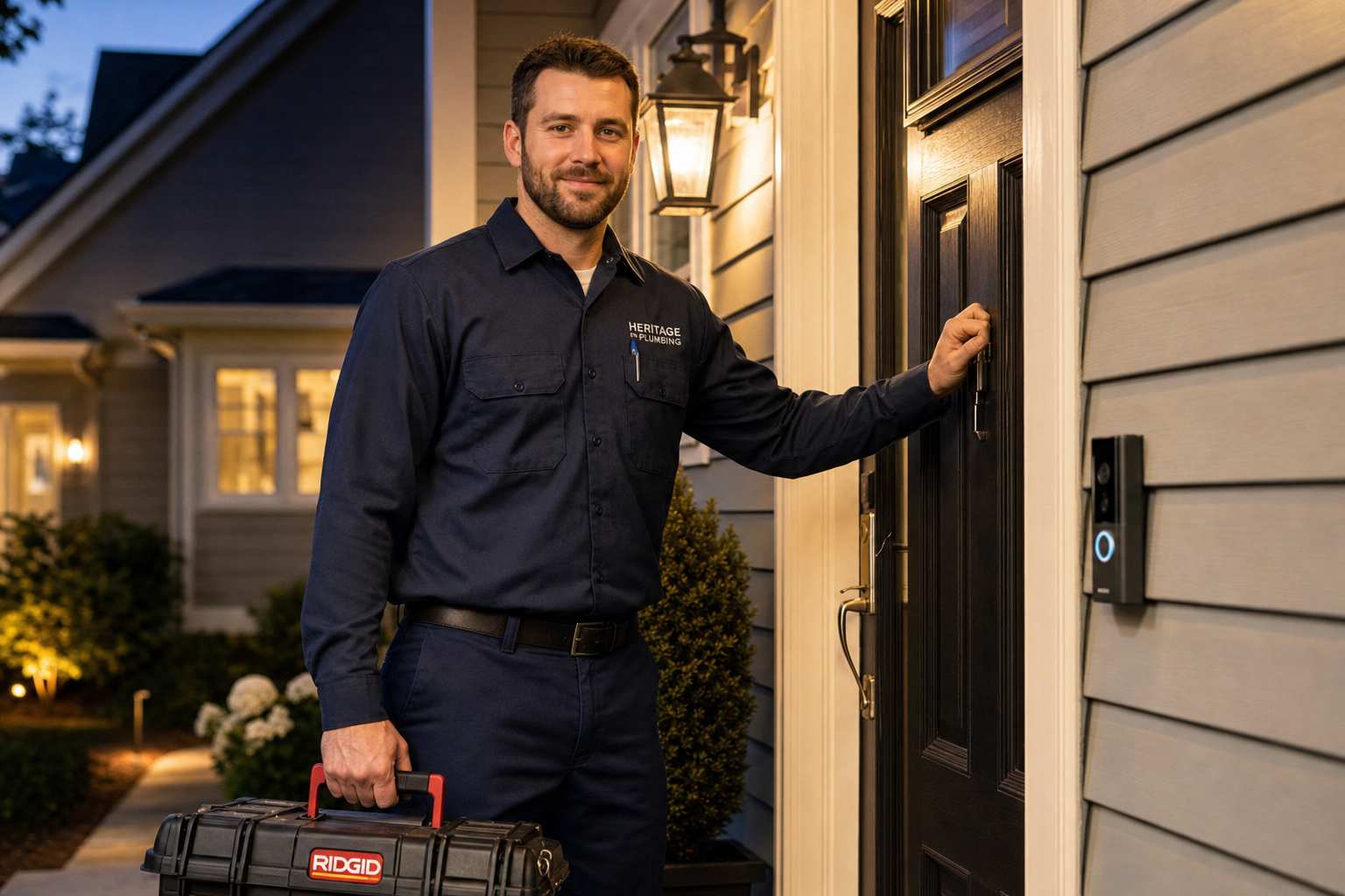 CM Plumbing emergency plumber arriving at a home in Buckley, Flintshire